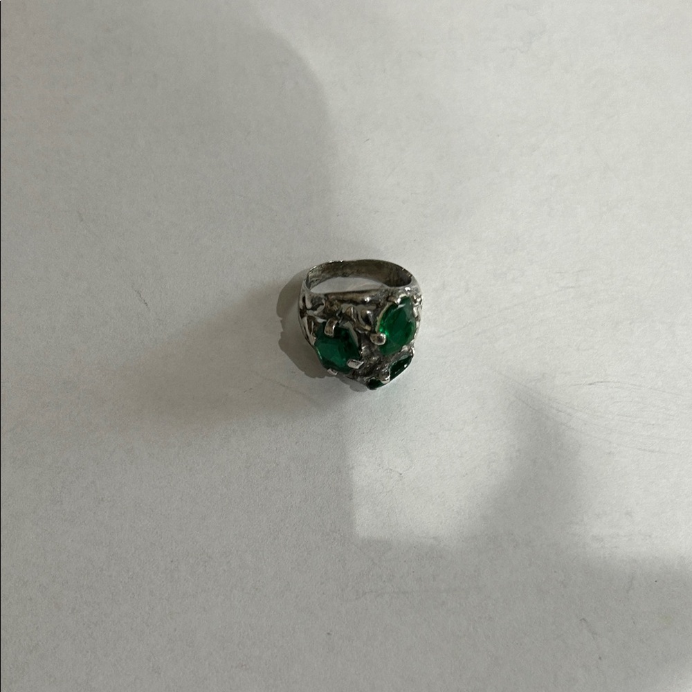 Silver Ring with Green Stone